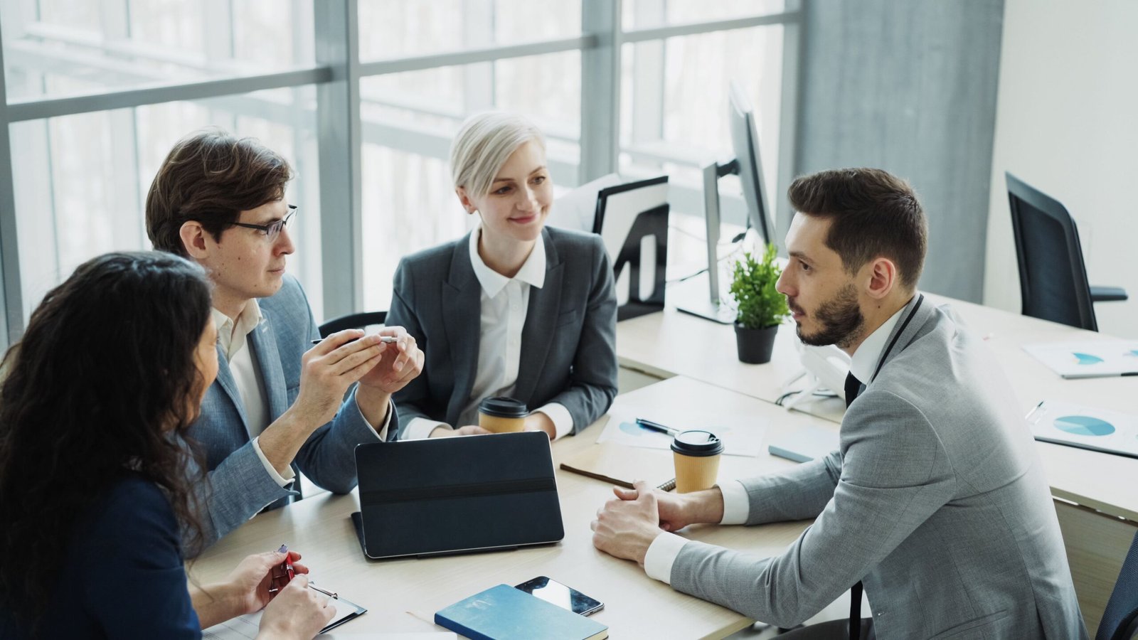 Professional business team collaborating